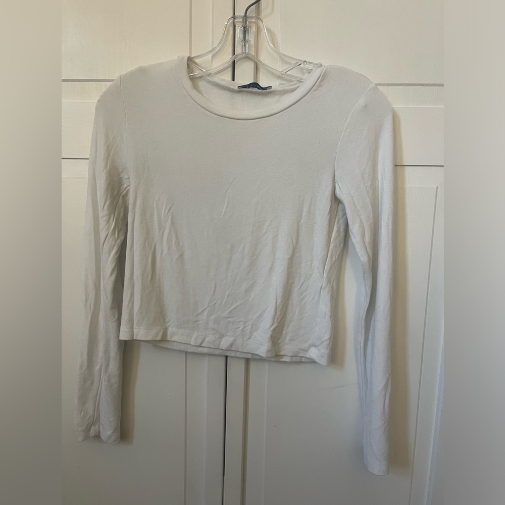 Zara long sleeve white top